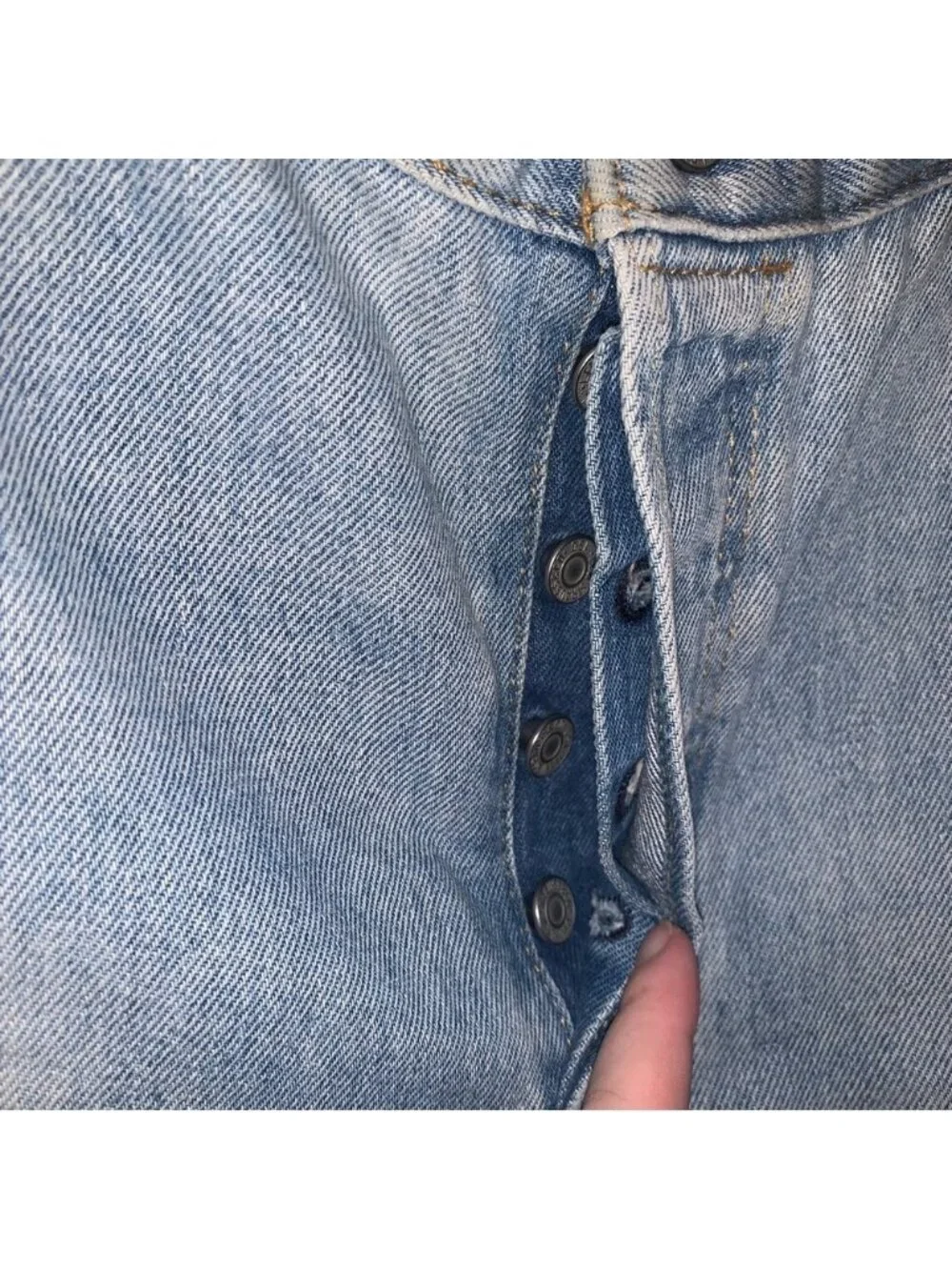 Levis 501 150th Jeans Mens 36x34 Blue Peace Sign Print Denim Button Fly Rare